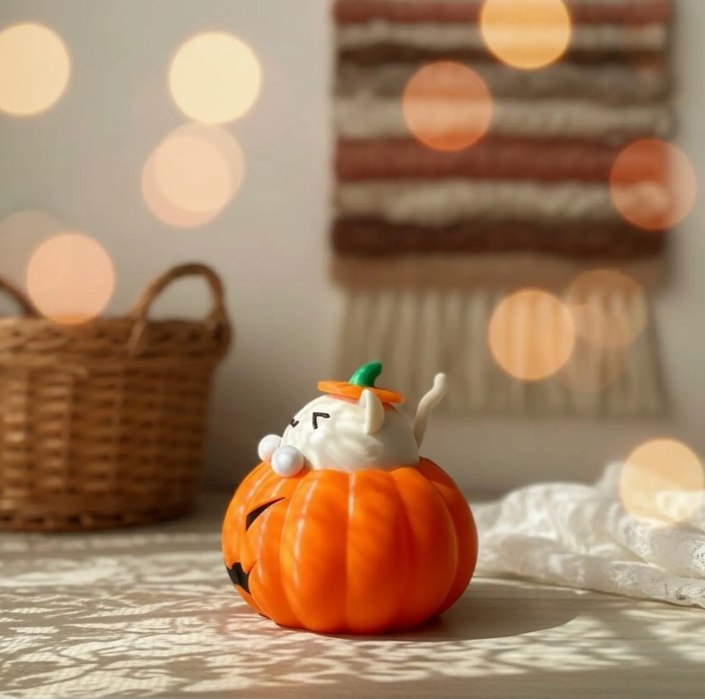 Cute Halloween Pumpkin Cat Fidget Clicker Toy